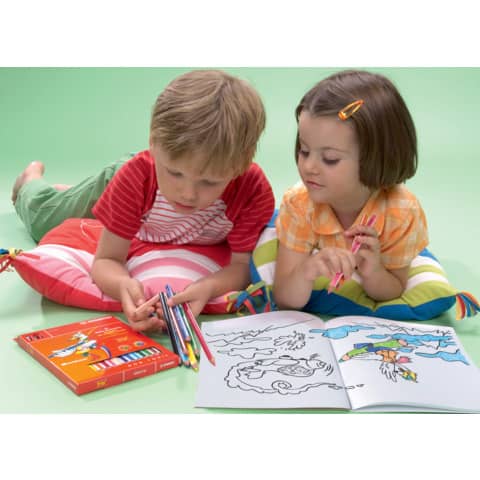 Matite colorate ergonomiche Stabilo Trio thick - mina 4,2 mm - colori assortiti Astuccio da 12 + temperino - 203/2-12